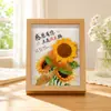 Regalo para el Día del Maestro: marco de fotos hueco con flores de hilo tejido, regalo creativo para maestros, decoración de escritorio de oficina