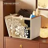 Artesanías de Madera Estilo Antiguo Caja de Almacenamiento Gran Capacidad Plegable Caja de Almacenamiento de Tela Almacenamiento de Artículos Varios Decoración de Armario