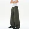 2026 Nuevos Jeans Casuales de Pierna Recta Lavados con Piedra para Cuatro Estaciones para Hombres y Mujeres, Pantalones Largos Sueltos de Color Sólido Vintage, Marca de Tendencia