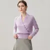 Nuevo Suéter de Cachemira con Cuello Cruzado para Mujer Otoño 2026, Jersey Versátil de Corte Holgado Adelgazante, Suéter Cálido