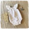 Ins Explosiones Europeas y Americanas Verano Algodón y Lino Manga Volante Mono Encaje de Recién Nacido Encaje Envoltura Ropa de Culo Ropa de Conejo para Bebé