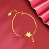 Nuevo Pulsera de Arena Dorada Vietnamita Estilo Chino, Estilo de Lujo Ligero, Joyería de Mano Versátil con Flor Pequeña para Mujeres, Color Duradero, Accesorios Chapados en Cobre Dorado