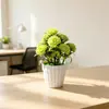 Maceta Cerámica Imitación Pastel 10 Claveles de Seda Planta Artificial en Maceta Decoración Creativa Flor Artificial Maceta Plástico Venta al por Mayor