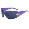 Gafas de sol para chicas populares Y2K del Milenio Europeo y Americano Gafas de aviador integradas Gafas de estrella de cinco puntas Transfronterizas