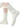 Calcetines de Algodón 100% de Xinjiang para Primavera y Verano a Media Pantorrilla, Calcetines Blancos para Mujer, Calcetines de Maternidad sin Costuras de Algodón Puro, Calcetines de Algodón, Calcetines Holgados