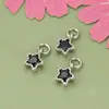 Chapado en Oro Verdadero de 18k Exquisito Zirconio Estrella de Cinco Puntas Anillo Colorido Colgante Pendientes DIY Collar Accesorios Semiacabados