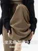 Pantalones de Maternidad Primavera Otoño Ropa Exterior Pantalones de Pierna Ancha Otoño Invierno Pantalones Largos de Maternidad Sin Soporte Abdominal Sin Ajuste Pantalones Casuales con Forro Polar
