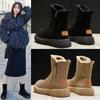 Moda Guasón Resistente al Frío Cálido Forrado de Felpa Botas Engrosadas Zapatos de Algodón Mujer 2024 Nuevas Explosiones de Invierno Botas de Nieve Mujer