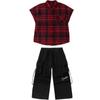 Ropa de Moda Hip-hop Traje de Hip-hop para Niños Verano de Manga Corta Jazz para Niñas Hiphop para Niños Ropa de Actuación Hip-hop