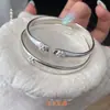 Pulseira Fushi de Prata Pura 999 para Mulheres e Homens, Design Aberto Flor de Choupo, Bracelete de Prata Pura, Joias de Estilo Nacional Chinês Novo Atacado 25g