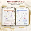 Agenda A5 con espiral, de página diaria, para oficina, con atractivo diseño floral, para Amazon transfronterizo, en inglés