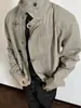 Chaqueta de aviador deconstruida con cuello alto estilo granero para hombre Otoño Americana Cleanfit Corta Silueta desgastada Chaqueta de trabajo