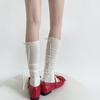 Conjunto de Meias Simples de Madeira Orelha de Madeira Empilhadas Moda Ins Algodão Cor Sólida Salto Alto Fita Laço Meia da Panturrilha para Mulheres