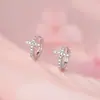 Argolas de Orelha Cruzadas S999 Prata Pura Leve Luxo Personalizadas para Mulheres, Estilo Minimalista Elegante, Brincos de Osso de Orelha Não Removíveis, Atacado
