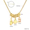 Collar con Colgante de Concha y Caracola de Moda Transfronterizo Europeo y Americano, Collar Geométrico de Corazón de Lujo Ligero de Nicho de Alta Gama para Mujer