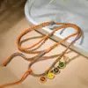 Cordón de Collar de los Cinco Dioses de la Riqueza Estilo Tíbet, Hebilla de Liberación Rápida Tejida a Mano, Cordón para Colgar Colgante Zaki Lhamo de Thangka