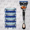 Navaja manual con 5 capas de cuchillas, navaja de afeitar para hombre estilo vintage, nuevo modelo 2026, cabezal de navaja universal