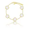 Pulsera de Acero Inoxidable de Cuatro Hojas y Cinco Flores de Venta Caliente Transfronteriza Nueva Cadena para Clavícula de Moda Joyería Versátil de Alta Gama