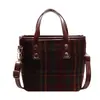 Bolso Cesta de Lana a Cuadros al por Mayor Gran Capacidad 2025 Nuevo Casual Retro Moderno Bolso de Mano Bolso Cubo Bolso Cruzado para Mujer