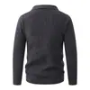 Novo Suéter Masculino de Gola Polo com Meio Botão Pulôver Moda Jovem Malha Polo Quente Casual Camada Base