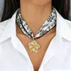 Collar con Estampado de Leopardo y Cinta Retro Colgante de Cruz Estrella de Mar Luna Corazón Lazo Collar Colgante Femenino Dulce Fresco Chica Caliente