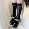 Calcetines Blancos de Encaje hasta la Pantorrilla Estilo Ballet para Mujer Primavera y Verano Delgados Jk Lolita Lazo de Correa Medias Cortas