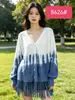 Conjunto Informal de Sudadera Gruesa y Pantalón de Chándal Azul Tie-Dye Hecho a Mano, Original, 100% Vegetal, Isatis Indigofolia, Moderno y Casual