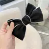 Corea del Sur Dongdaemun Otoño e Invierno Blanco y Negro Imitación Cachemir Pasador de Pelo con Lazo Estilo Pequeña Fragancia Pinza Superior Pasador Rojo de Internet Accesorios para el Cabello