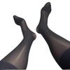 Medias de Seda para Hombre, Brillantes y Lisas, Calcetines de Negocios de Longitud Media, Estilo Delgado, Calcetines Formales Negros de Nylon para Caballero, Suministro Directo