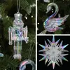 Nuevo Colgante de Copo de Nieve y Alce de Acrílico Colorido para Árbol de Navidad Decoraciones Navideñas DIY Adornos para Colgar en la Ventana