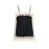 Comércio Exterior Novo Verão Roupas Femininas Sexy Estilo Hot Girl Textura de Cetim de Seda Renda Top Camisola de Alta Qualidade