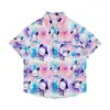 Camisas Florales de Comercio Exterior Transfronterizo, Manga Corta, Unisex, Estilo Pareja, Estilo Vacaciones en la Playa, Festival Songkran, Camisas Tailandesas, Chaquetas
