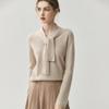 Suéter Feminino de Cashmere para Bebê com Gola V Solto Tricotado com Gola Flutuante, Efeito Emagrecedor e Tendência de Suéter que Reduz a Idade