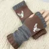 Guantes Personalizados para Otoño e Invierno, Guantes de Punto Cálidos y de Moda para Mujer, Moda Transfronteriza Guantes Bordados Patchwork Cálidos