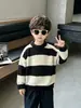 Suéter para Niños Q224 Estilo Otoño Invierno Moda Pulóver de Punto para Niños Nuevo Estilo Top Base de Punto para Niño Pequeño