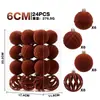 Decoraciones navideñas de productos nuevos transfronterizas 6 cm/24 piezas juego de bolas navideñas flocadas de cisne adornos para árbol de Navidad