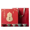 2026 Año del Caballo Taza Maestra Souvenir Horno Ru Forma de Calabaza Taza de Té Cerámica Hecha a Mano Caja de Regalo Regalo de Inauguración de Casa Año Nuevo