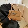 2025 Color Sólido Nuevo Estilo Simple Retro Bolso de Mujer Moda Combinable Nicho Portátil Cruzado Kelly Texturizado Bolso Elegante