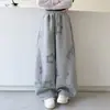 Pantalones Deportivos Casuales de Punto para Niñas 2026 Otoño Nuevo Estilo Niños Medianos y Grandes Pantalones de Puntos Estrella Luna Creciente Pantalones de Pierna Ancha Pantalones Deportivos
