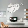 Pegatina de Pared Espejo Corazón de Amor 3D Creativa Pegatina de Espejo para el Hogar Decoración de Pared de Fondo para Sala de Estar Pegatina de Espejo Acrílico