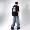 Jeans Lavados Bordados de Tendencia Europea y Americana Streetwear Americano para Hombres y Mujeres Pantalones Rectos Sueltos de Diseño de Nicho para Hombres