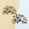 Nuevos Accesorios de Aleación Azul Quemado Goteo de Aceite Imitación Cloisonné Antiguo Material Hanfu Hecho a Mano DIY Corona para el Cabello Horquilla Adorno para la Cabeza