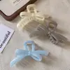 Presilha Elegante e Simples de Tubarão com Laço para Mulheres, Pinça de Cabelo Grande com Acabamento de Luxo, Prendedor de Cabelo para Meio Preso na Parte de Trás da Cabeça, Presilha de Acessório de Cabelo para Mulheres