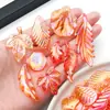 Paquete de materiales para accesorios de pendientes DIY, accesorio para el cabello de estilo antiguo, colgante de hoja con efecto plateado de color, acrílico naranja aleatorio de 50g
