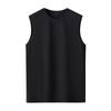 Camiseta de algodão masculina verão nova gelo respirável confortável sem mangas camiseta casal cor sólida solto top