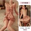 Yiabout Pijama Sexy de Satén con Tirantes de Mariposa y Almohadilla en el Pecho Talla Grande Lencería para Mujer Traje Uniforme Puro 1076