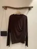 Tejido de copo de nieve de 170 g, 35% Lyocell, 35% algodón, 30% poliésterCamiseta de manga larga con botones laterales para mujer, top fino de verano protector solar
