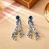 Pendientes de Seda con Circonita Colorida Estilo Étnico, Lujo Ligero, Artesanía de Alta Calidad, Pendientes de Moda y Exquisitos, Joyería de Artesanía Fina de Nicho