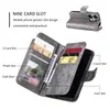 Funda de Cuero para Teléfono Estilo Cartera de Nueve Tarjetas Adecuada para Xiaomi 15T/13C Poco C75/M6/X5