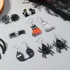 6 pares de pendientes de araña de Halloween europeos y americanos transfronterizos, nuevos, combinación de pendientes, pendientes de Halloween divertidos de dibujos animados